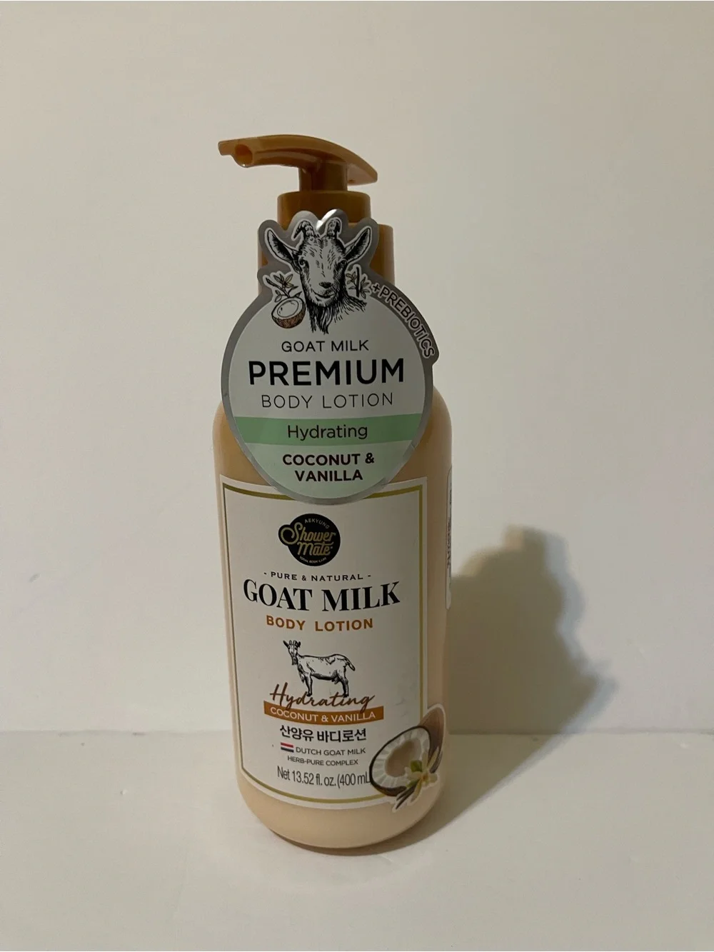 Shower Mate Coconut & Vanilla Goat Milk Body Lotion 13.52 oz - NWT **